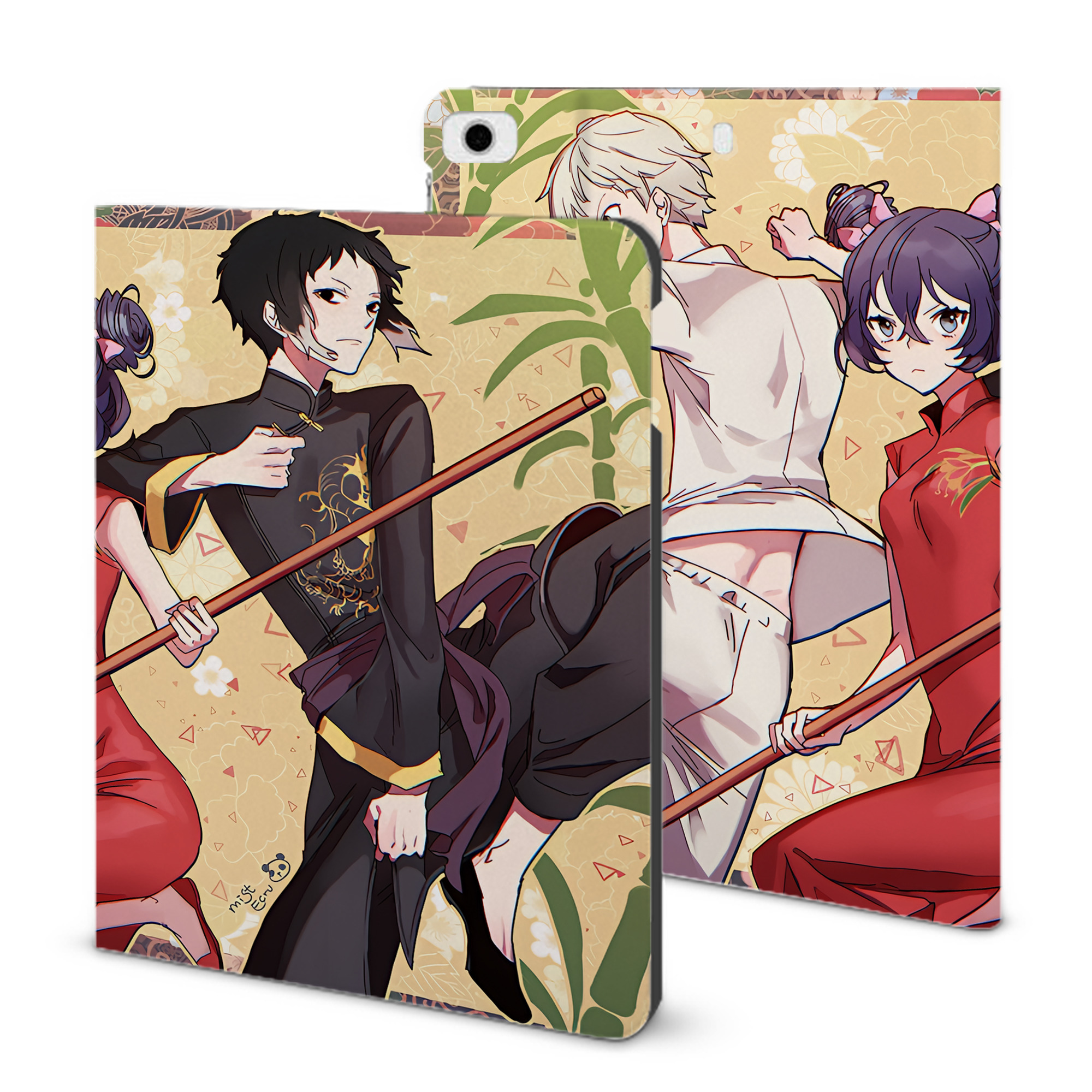 （画像用） 文豪ストレイドッグス Bungo Stray Dogs IPad ケース ブック型 PUレザー TPU 耐衝撃 軽量 薄型 ペン収納なし 全面保護 IPad 各モデル対応
